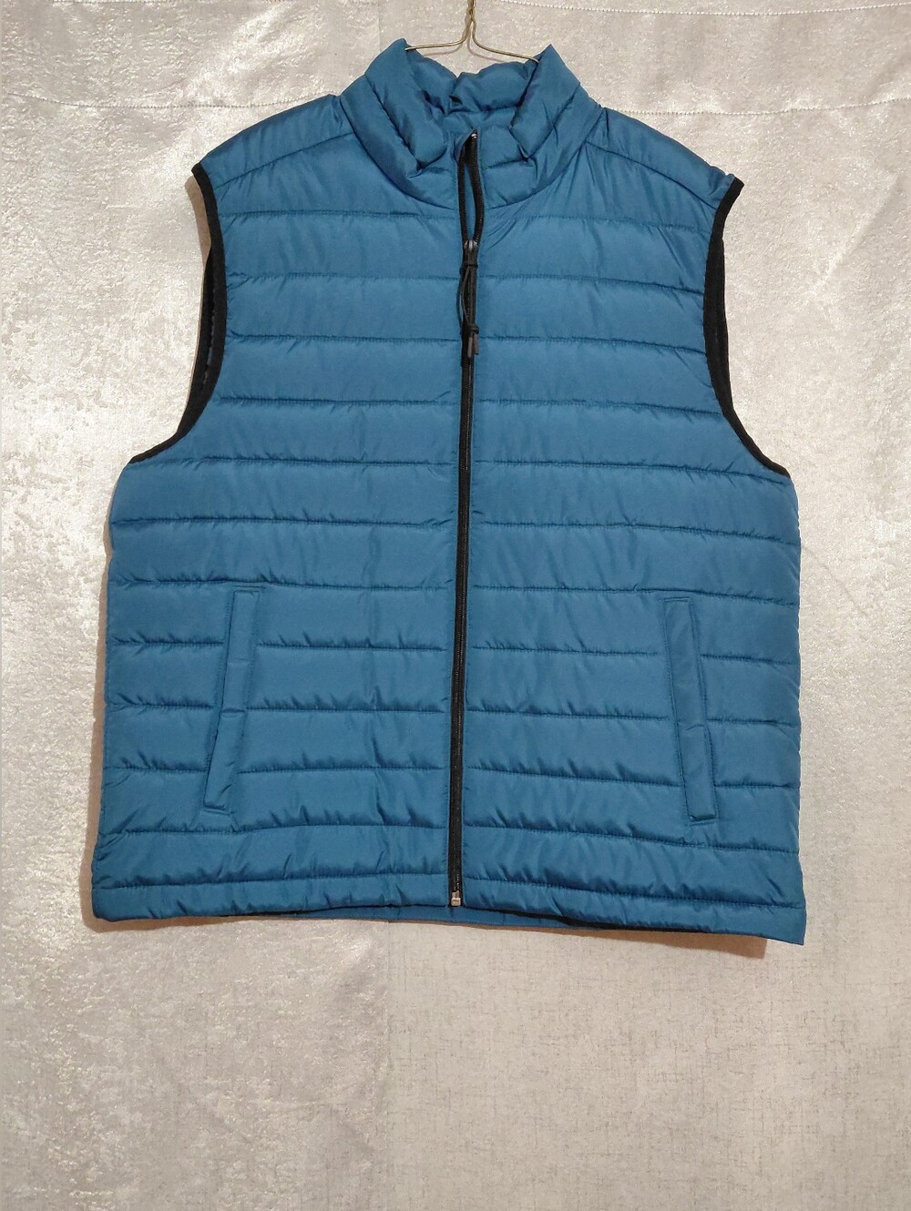 Aeropostale Remixed Down Vest Mens Medium Teal Blue Full Zip Lightweight